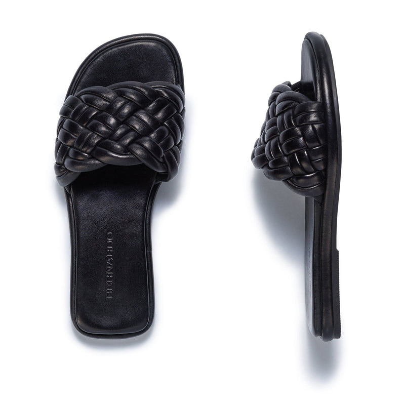 Sandalias Deslizantes Bernardo Troy Woven Mujer Negros | BVZ5290MQ