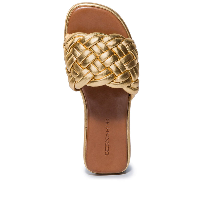 Sandalias Deslizantes Bernardo Troy Woven Mujer Dorados | GRC9482EN