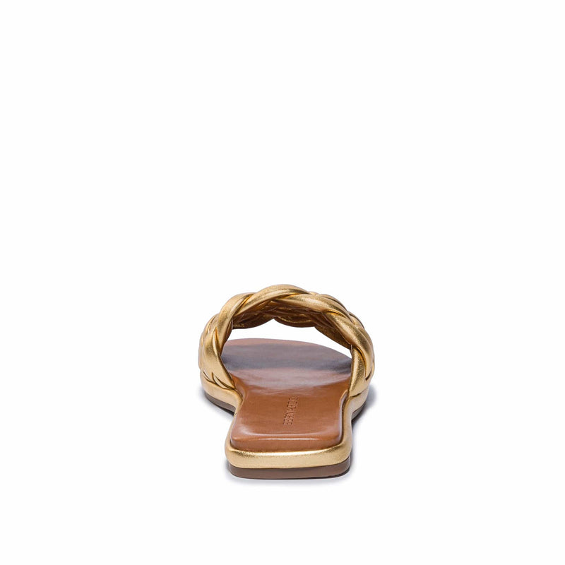 Sandalias Deslizantes Bernardo Troy Woven Mujer Dorados | GRC9482EN