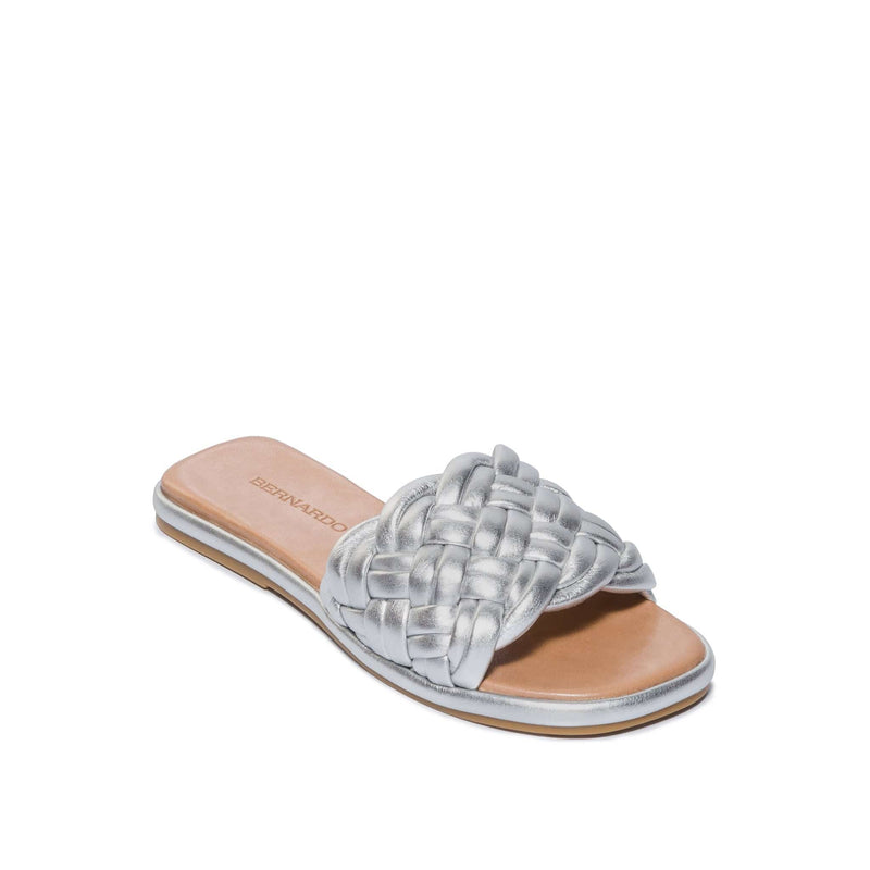 Sandalias Deslizantes Bernardo Troy Woven Mujer Plateados | IRS634GM