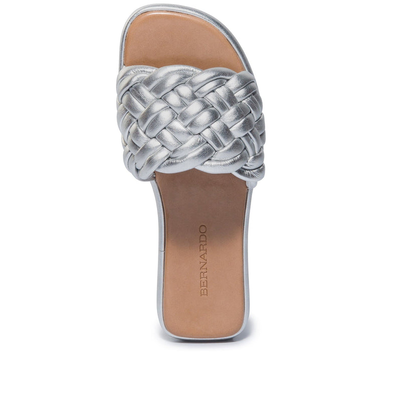 Sandalias Deslizantes Bernardo Troy Woven Mujer Plateados | IRS634GM