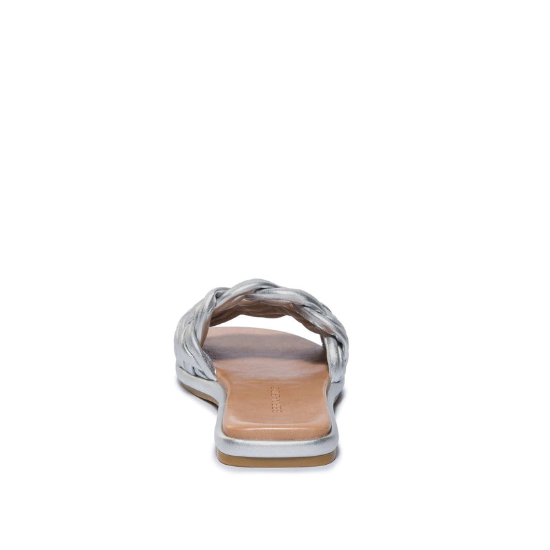 Sandalias Deslizantes Bernardo Troy Woven Mujer Plateados | IRS634GM