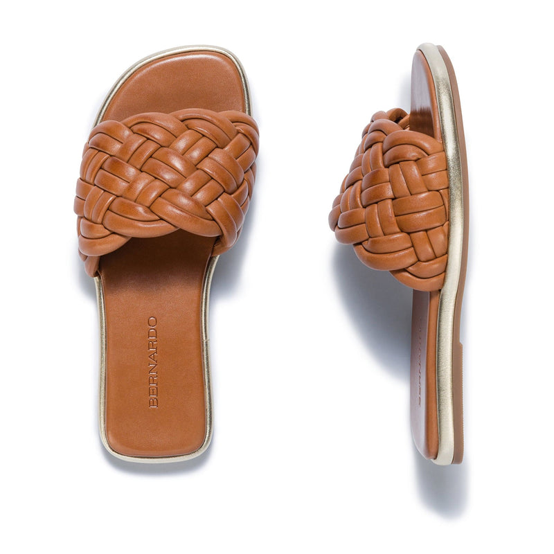 Sandalias Deslizantes Bernardo Troy Woven Mujer Marrom Oscuro | CMT8679DJ