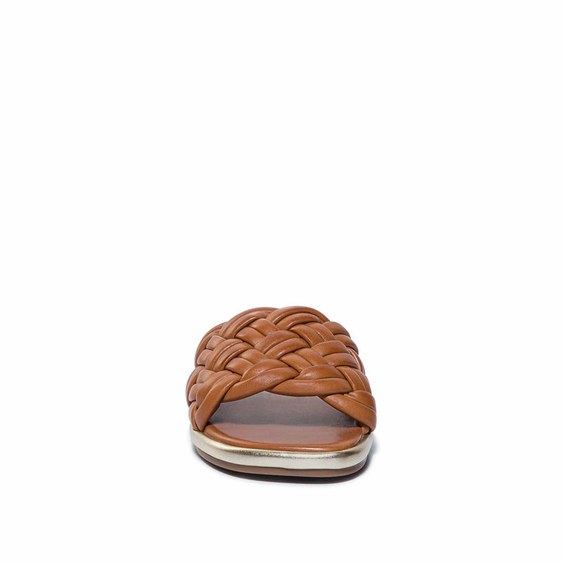 Sandalias Deslizantes Bernardo Troy Woven Mujer Marrom Oscuro | CMT8679DJ