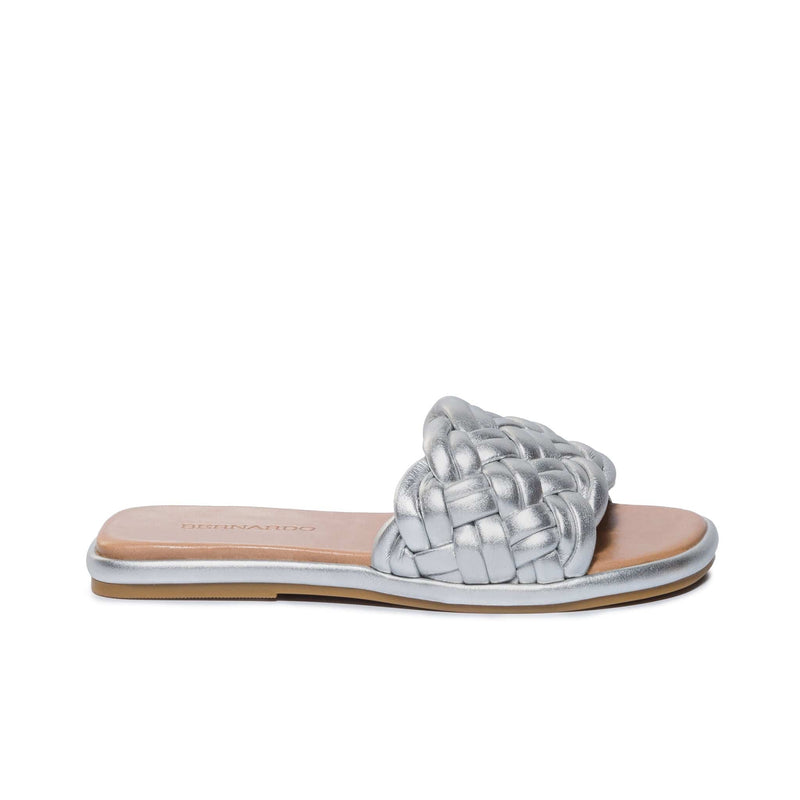 Sandalias Deslizantes Bernardo Troy Woven Mujer Plateados | XNU1386ER