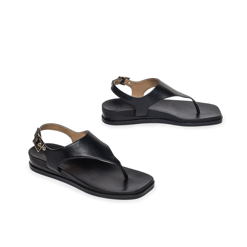 Sandalias Planas Bernardo Concord Thong Mujer Negros | CQT44100XP