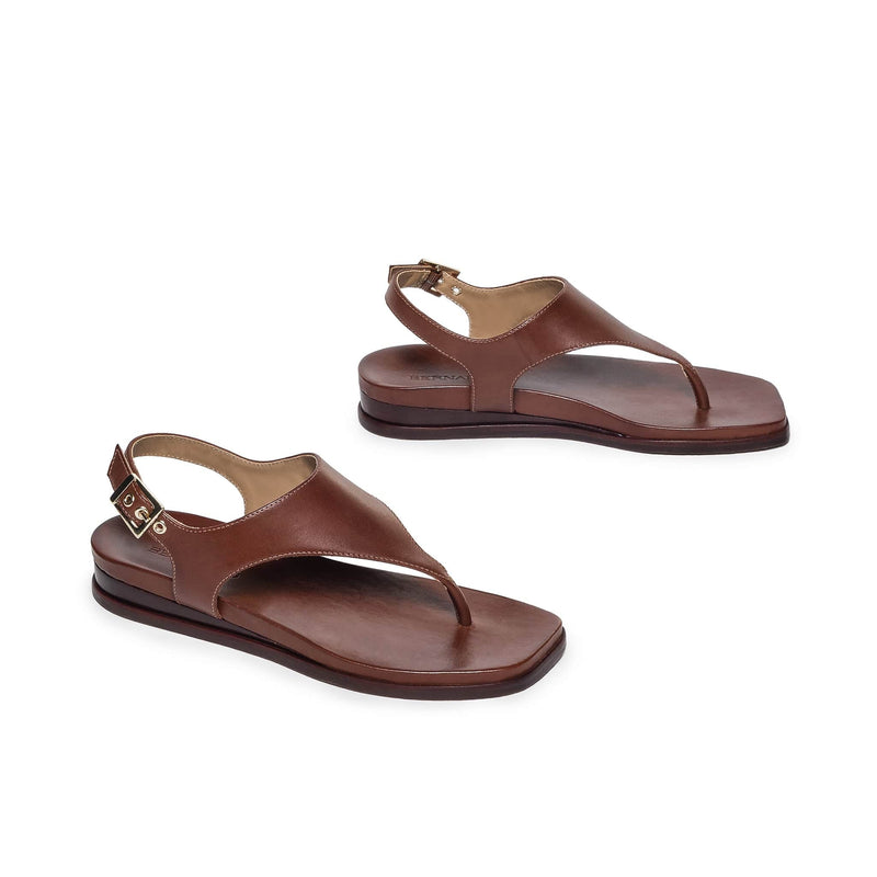 Sandalias Planas Bernardo Concord Thong Mujer Chocolate | JEO325SJ