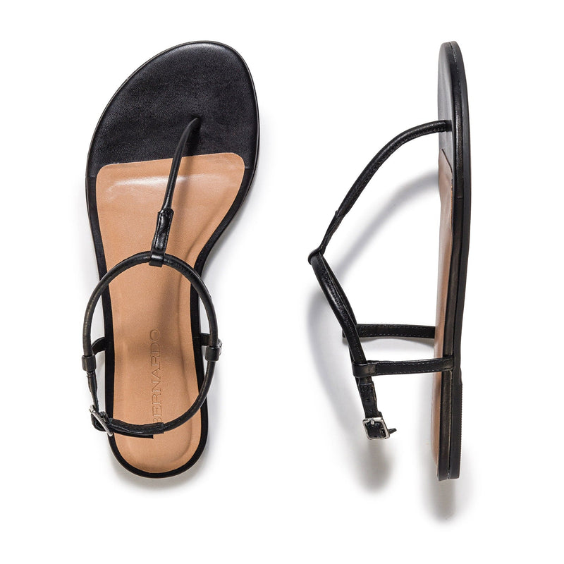Sandalias Planas Bernardo Haven Thong Mujer Negros | RLC5924HA