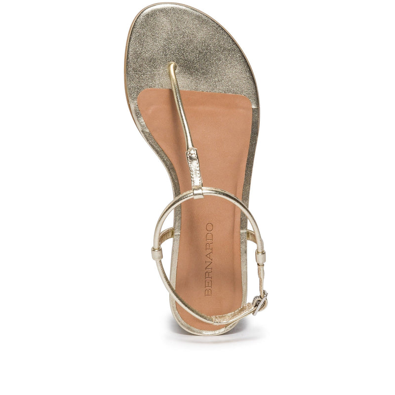 Sandalias Planas Bernardo Haven Thong Mujer Dorados | PLH7586OY