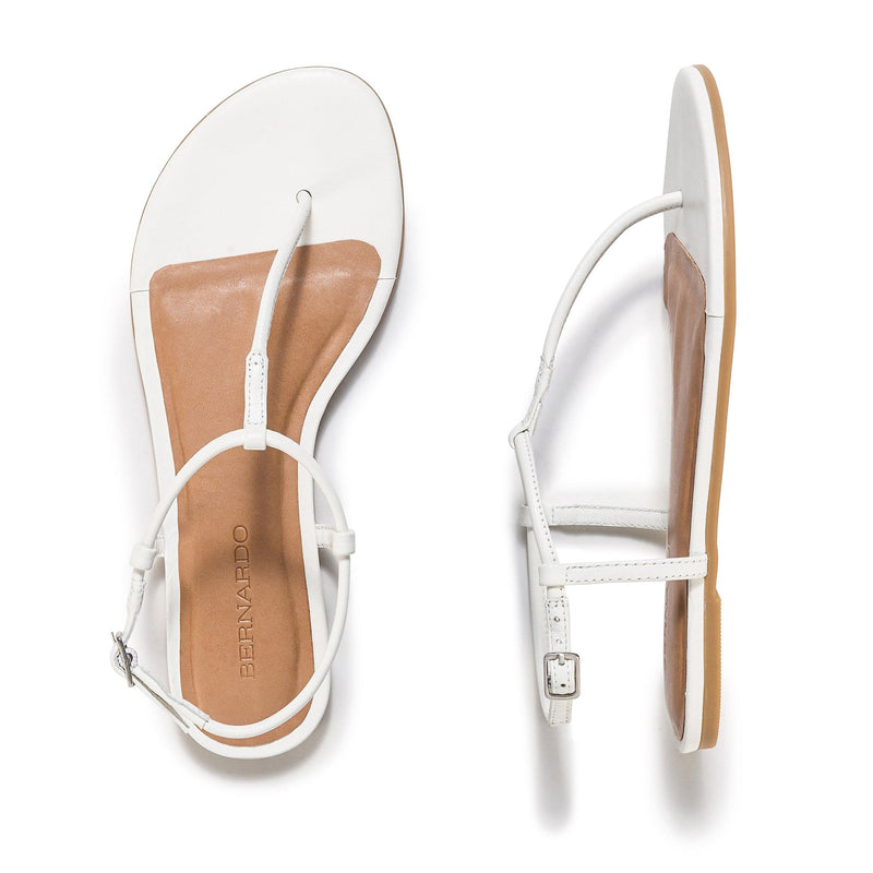 Sandalias Planas Bernardo Haven Thong Mujer Blancos | LNM3898QQ