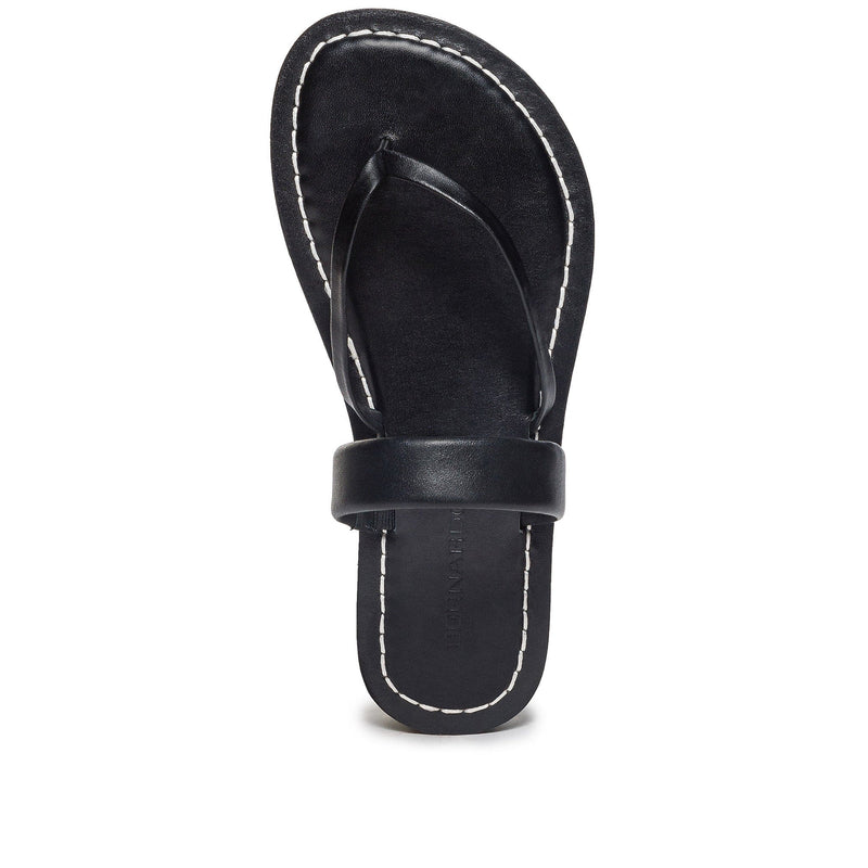 Sandalias Planas Bernardo Leia Thong Mujer Negros | TGH3126RL
