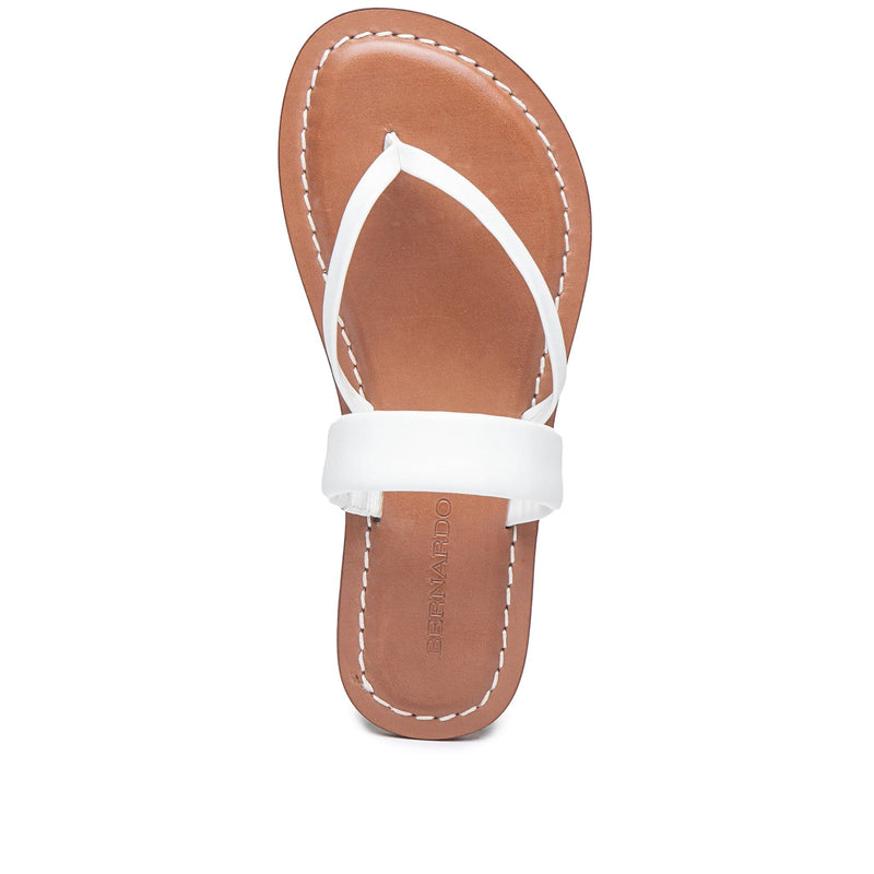 Sandalias Planas Bernardo Leia Thong Mujer Blancos | FDO419MI