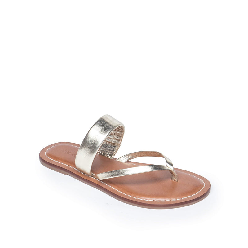 Sandalias Planas Bernardo Leia Thong Mujer Dorados | MEW4344ZS