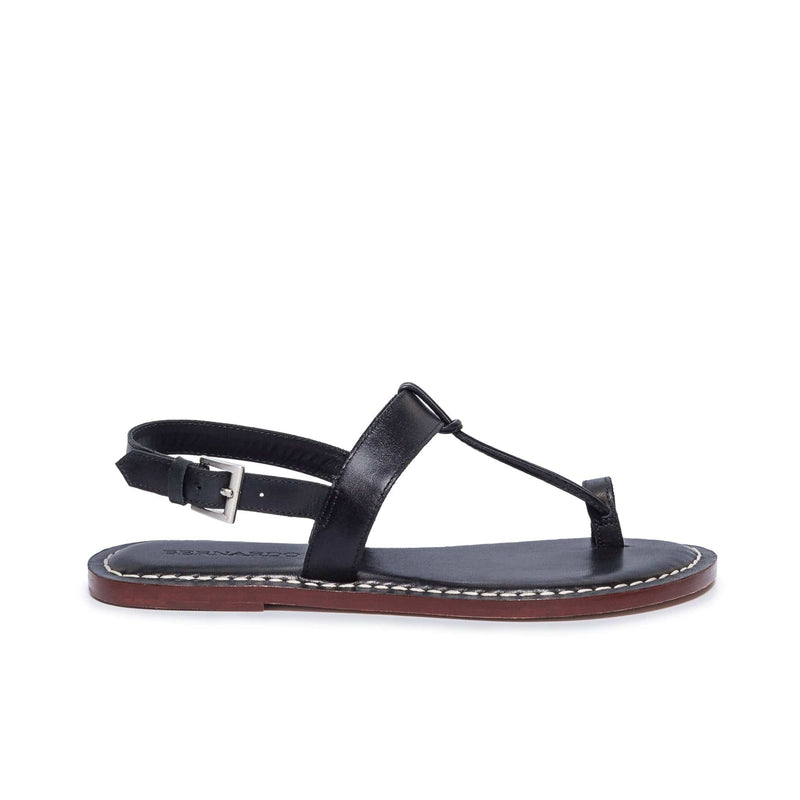 Sandalias Planas Bernardo Maverick 2 Toe Ring Mujer Negros | MBV5140CZ