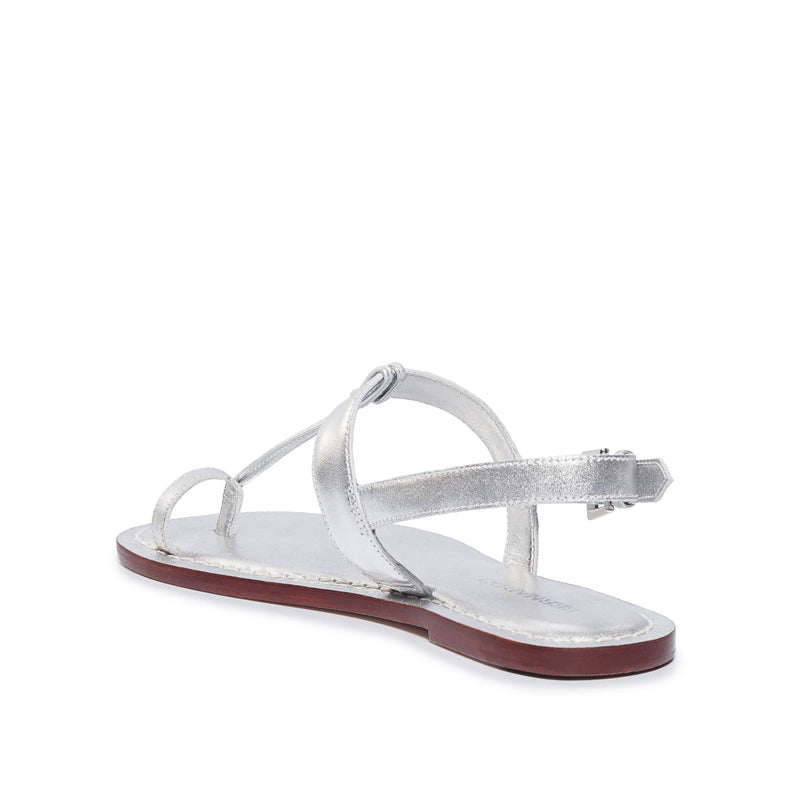 Sandalias Planas Bernardo Maverick 2 Toe Ring Mujer Plateados | VRO9293BO