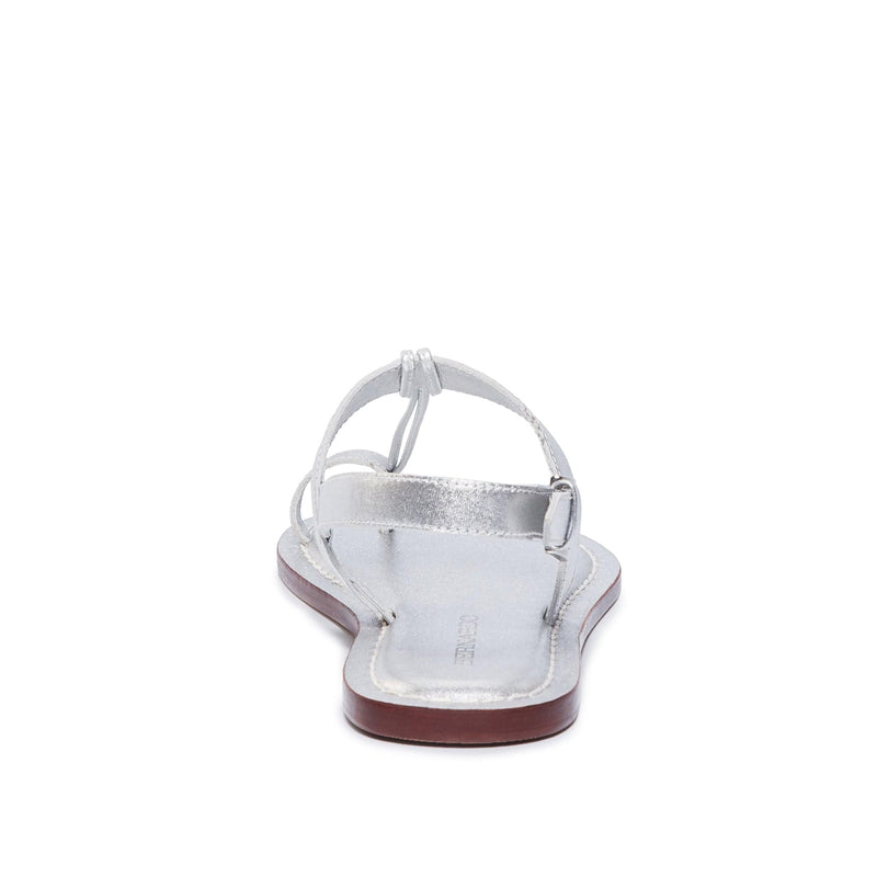 Sandalias Planas Bernardo Maverick 2 Toe Ring Mujer Plateados | VRO9293BO