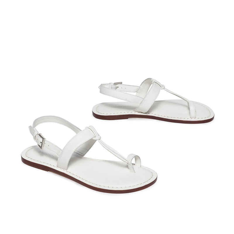 Sandalias Planas Bernardo Maverick 2 Toe Ring Mujer Blancos | LIU2630PW