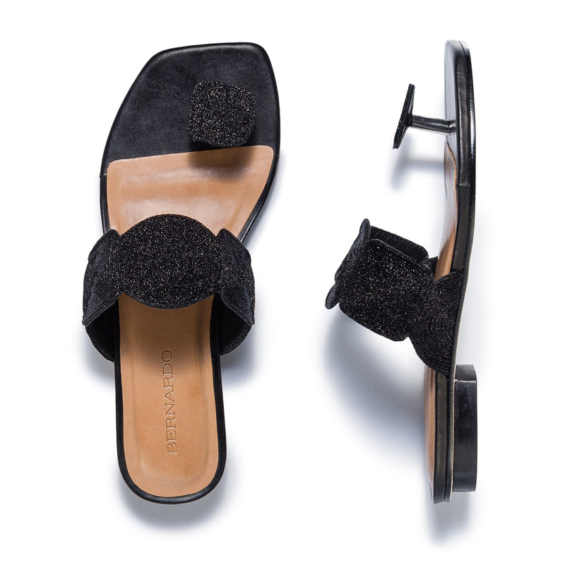 Sandalias Planas Bernardo Palermo Mujer Negros | KZY8981ZO