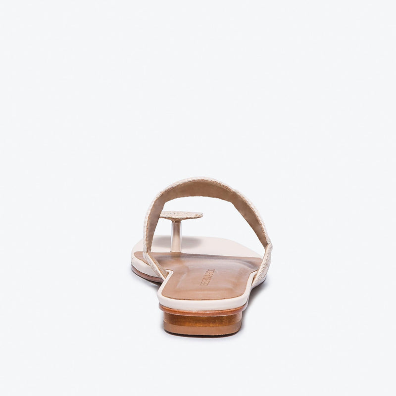 Sandalias Planas Bernardo Palermo Raffia Mujer Blancos | UBW7952OG