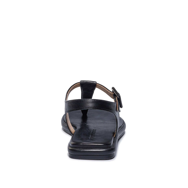 Sandalias Planas Bernardo Tucson T-Strap Mujer Negros | LQP1015BS