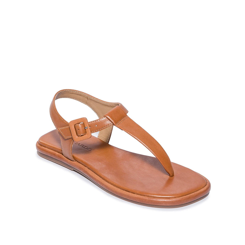 Sandalias Planas Bernardo Tucson T-Strap Mujer Marrom Oscuro | OJC1363QS