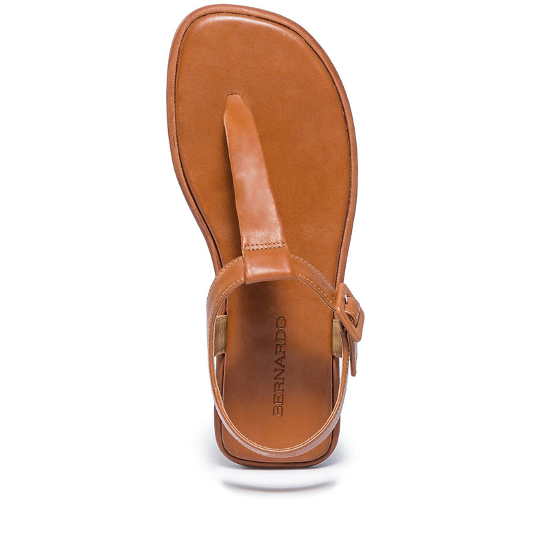 Sandalias Planas Bernardo Tucson T-Strap Mujer Marrom Oscuro | OJC1363QS