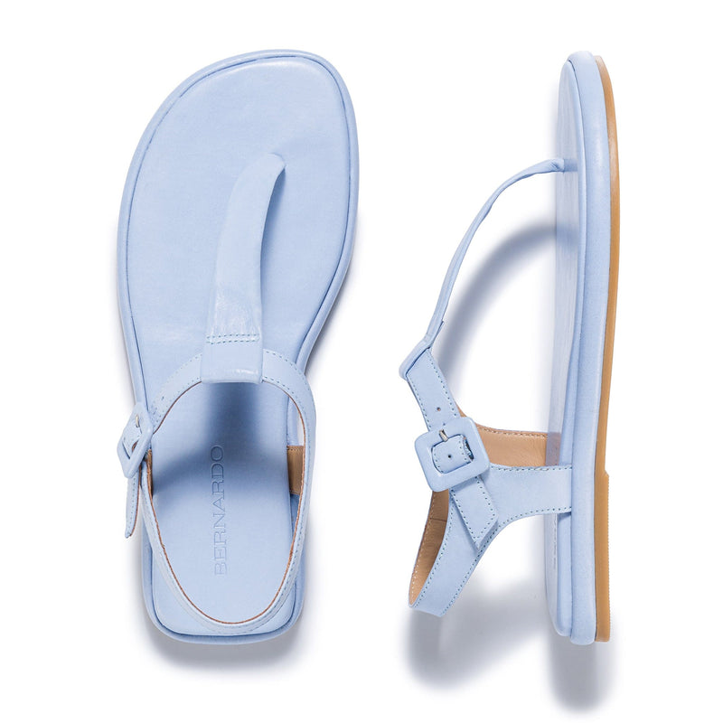 Sandalias Planas Bernardo Tucson T-Strap Mujer Azules | VER7128FN