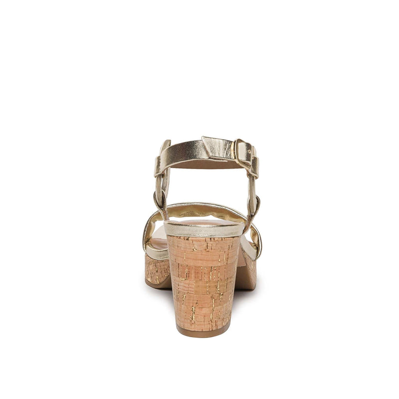 Sandalias Plataforma Bernardo Candace Mujer Dorados | BAM6642EN