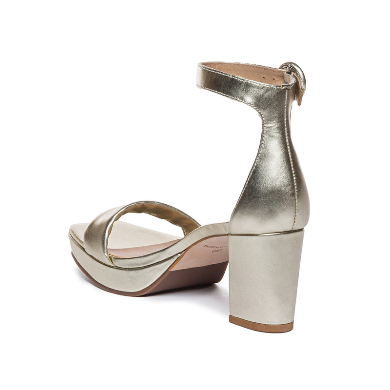 Sandalias Plataforma Bernardo Carla Mujer Dorados | XLR3974CQ