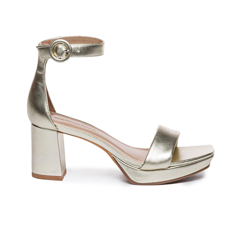 Sandalias Plataforma Bernardo Carla Mujer Dorados | XLR3974CQ
