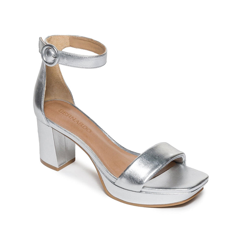 Sandalias Plataforma Bernardo Carla Mujer Plateados | ZBD983QR