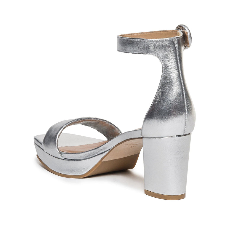 Sandalias Plataforma Bernardo Carla Mujer Plateados | ZBD983QR