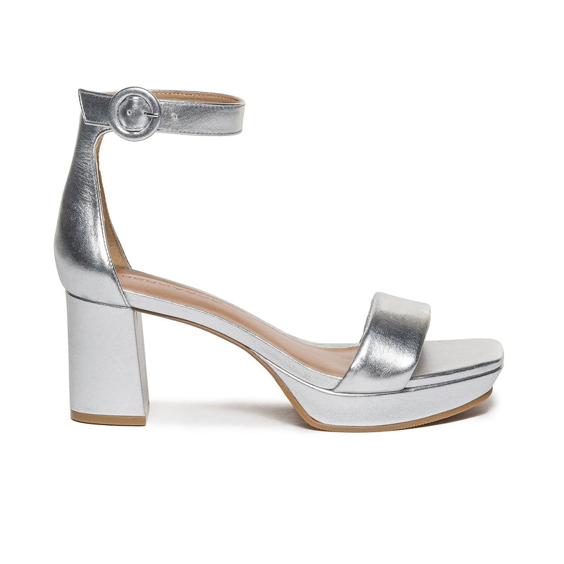 Sandalias Plataforma Bernardo Carla Mujer Plateados | ZBD983QR