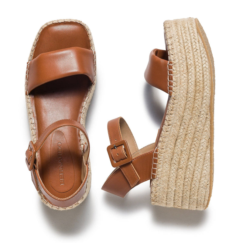 Sandalias Plataforma Bernardo Mallorca Espadrille Mujer Marrom Oscuro | SKM1856XZ