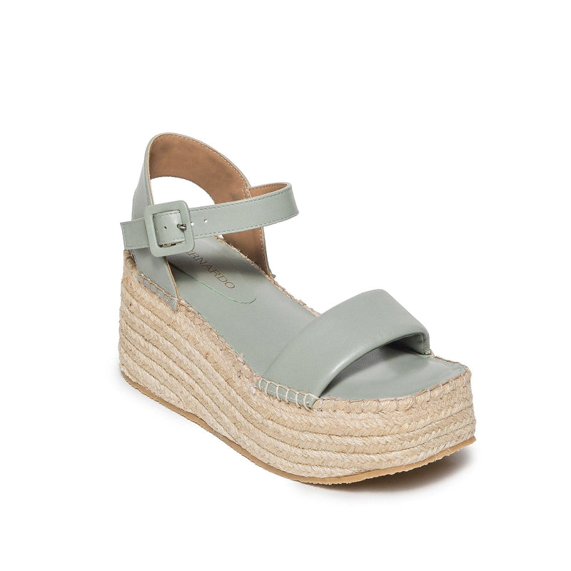 Sandalias Plataforma Bernardo Mallorca Espadrille Mujer Verdes Claro | FMG6446CI