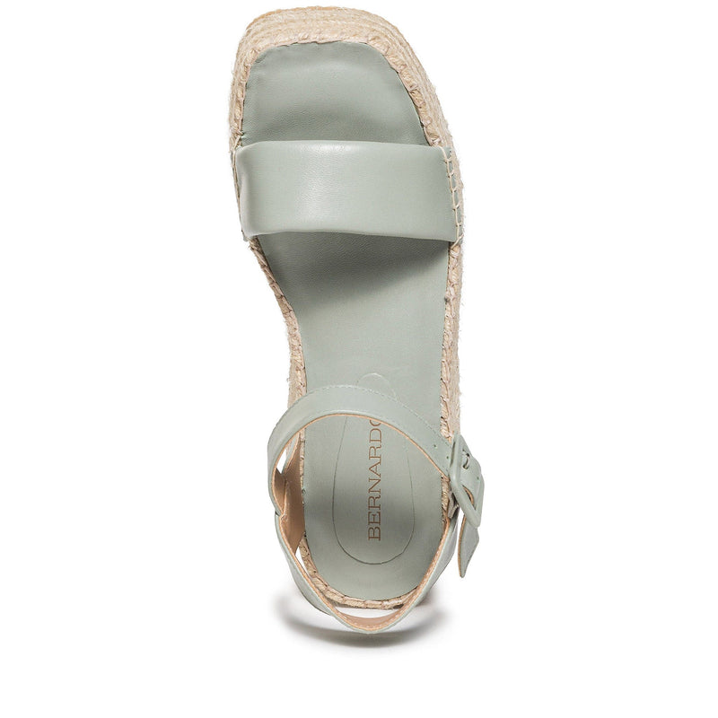 Sandalias Plataforma Bernardo Mallorca Espadrille Mujer Verdes Claro | FMG6446CI