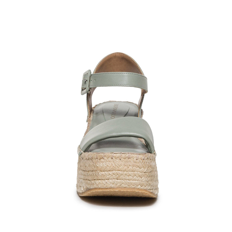 Sandalias Plataforma Bernardo Mallorca Espadrille Mujer Verdes Claro | FMG6446CI