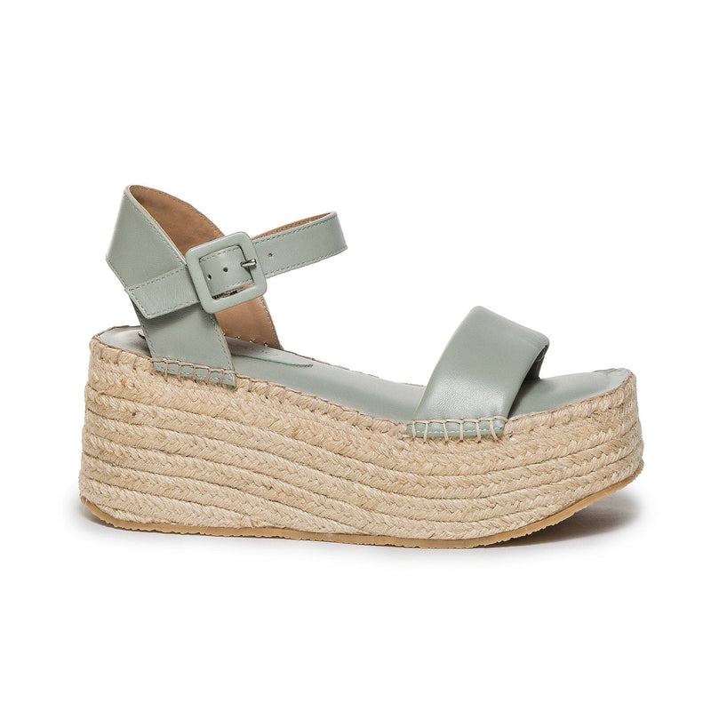 Sandalias Plataforma Bernardo Mallorca Espadrille Mujer Verdes Claro | FMG6446CI