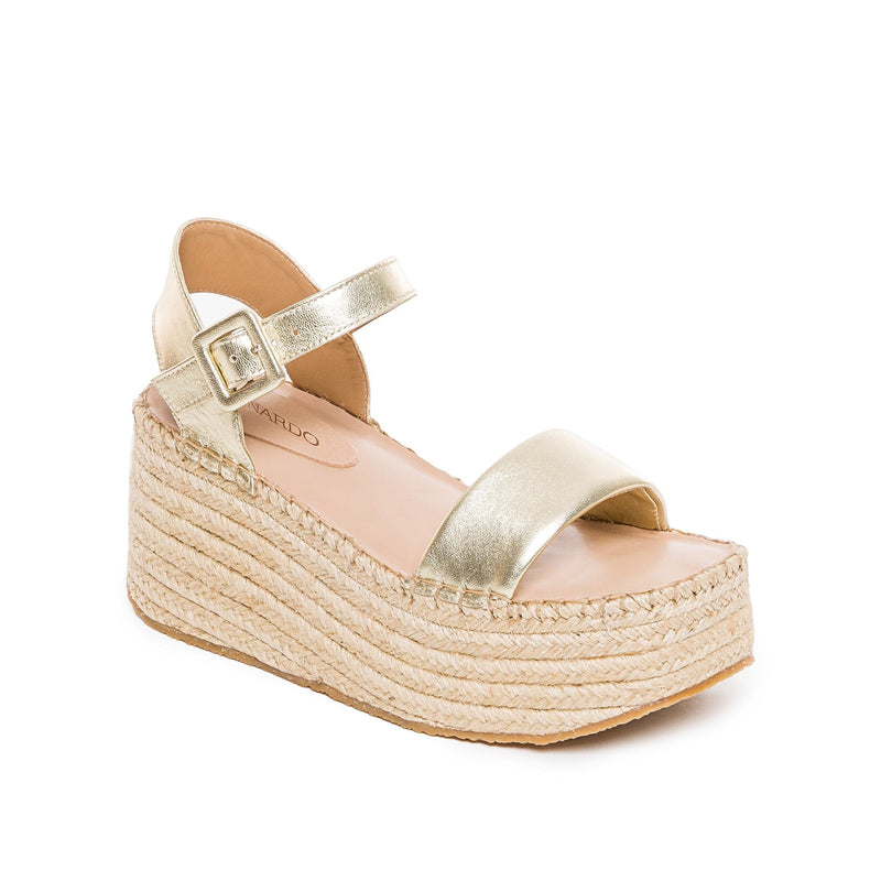 Sandalias Plataforma Bernardo Mallorca Espadrille Mujer Dorados | QLK1137EO