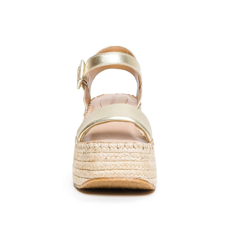 Sandalias Plataforma Bernardo Mallorca Espadrille Mujer Dorados | QLK1137EO