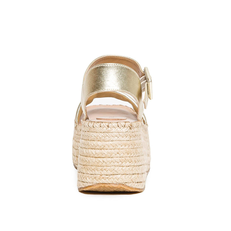 Sandalias Plataforma Bernardo Mallorca Espadrille Mujer Dorados | QLK1137EO