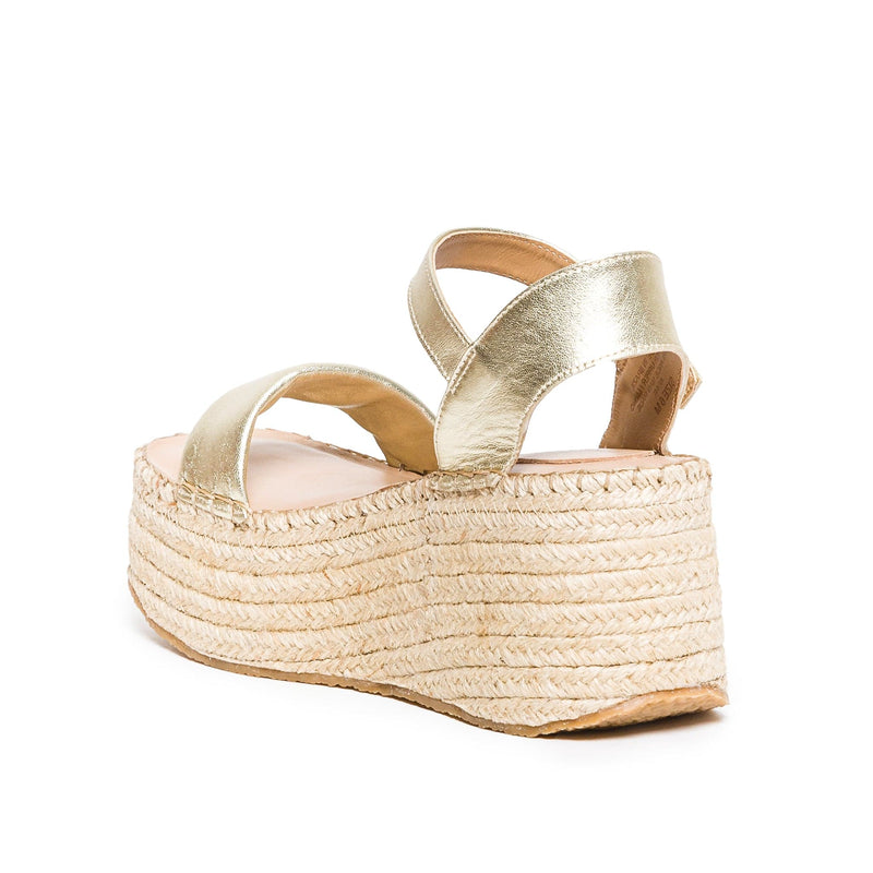Sandalias Plataforma Bernardo Mallorca Espadrille Mujer Dorados | QLK1137EO