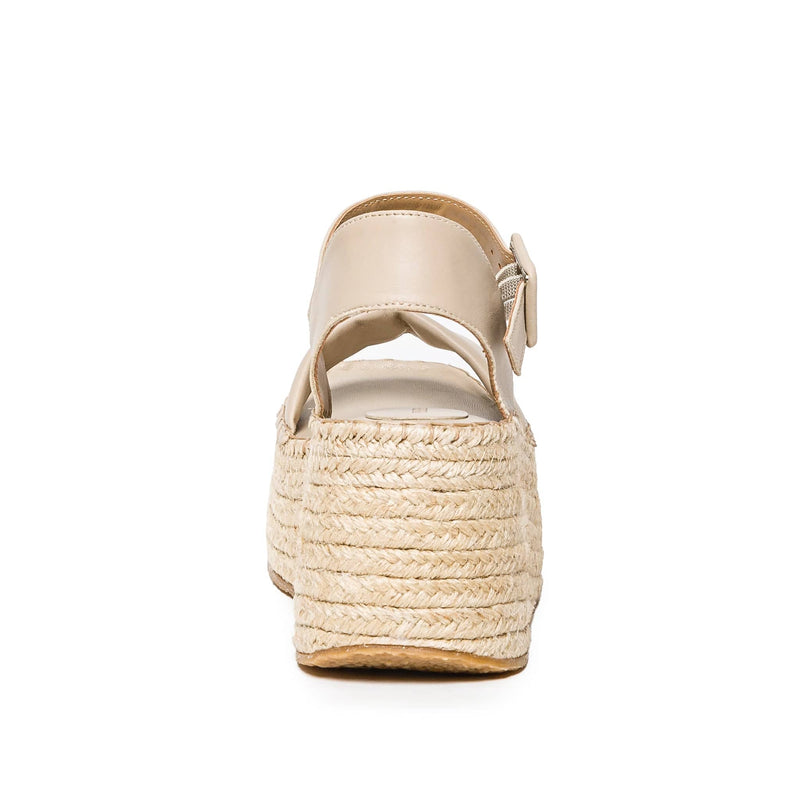Sandalias Plataforma Bernardo Mallorca Espadrille Mujer Beige | UCR2926WL