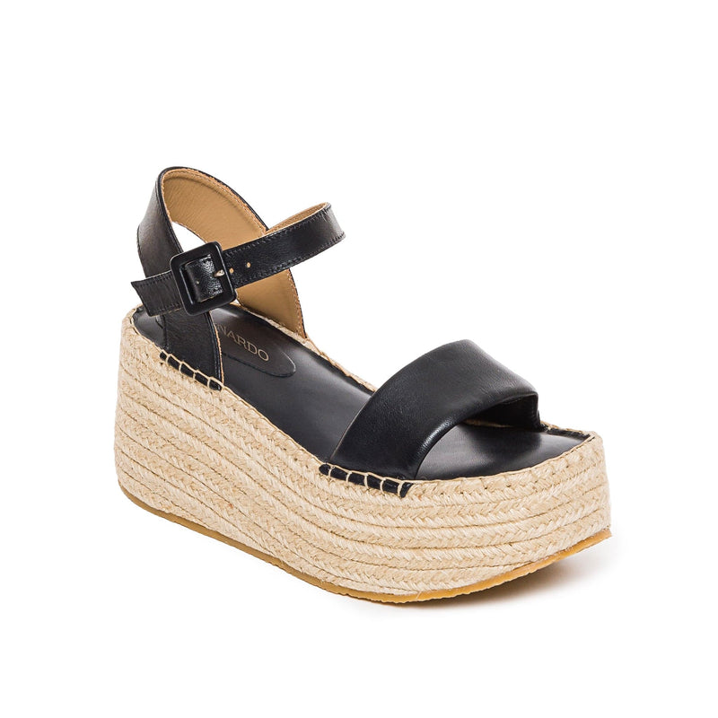 Sandalias Plataforma Bernardo Mallorca Espadrille Mujer Negros | LRQ1816UN