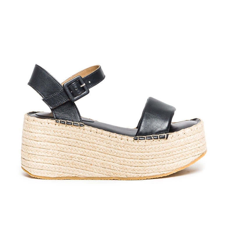 Sandalias Plataforma Bernardo Mallorca Espadrille Mujer Negros | LRQ1816UN