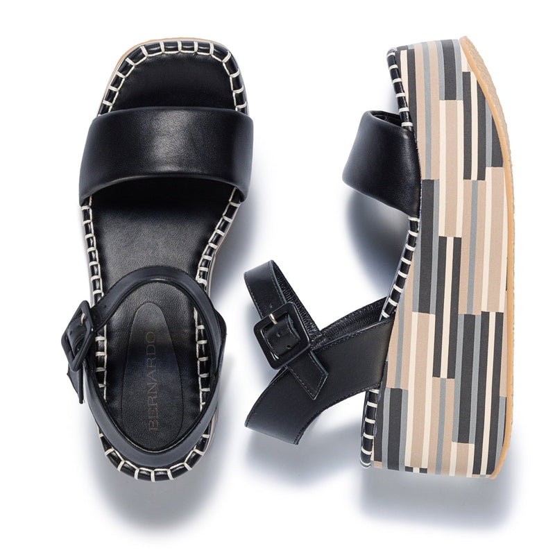 Sandalias Plataforma Bernardo Marley Mujer Negros | WTE8032CY