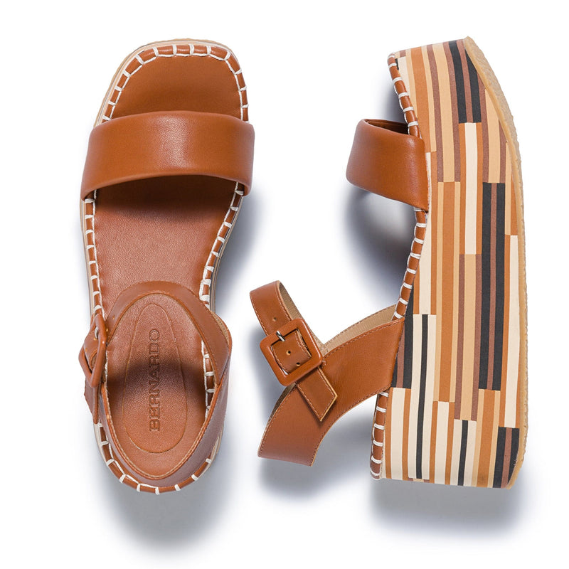 Sandalias Plataforma Bernardo Marley Mujer Marrom Oscuro | UNC9228BT