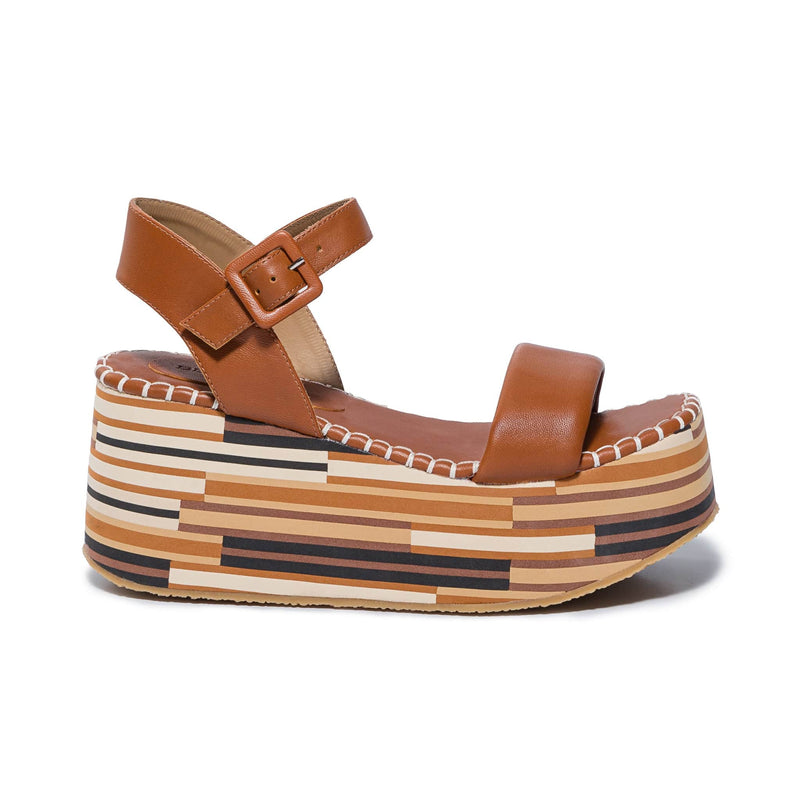 Sandalias Plataforma Bernardo Marley Mujer Marrom Oscuro | UNC9228BT