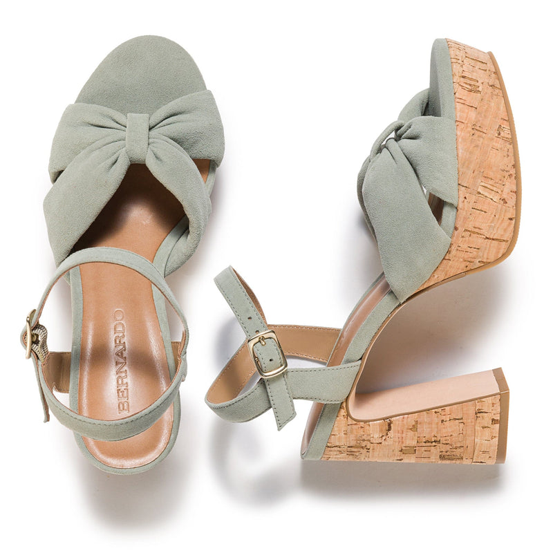 Sandalias Plataforma Bernardo Veronika Mujer Verdes Claro | GEK962UH