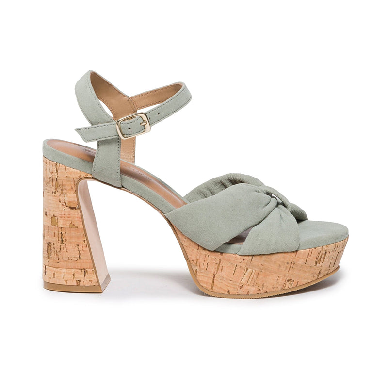 Sandalias Plataforma Bernardo Veronika Mujer Verdes Claro | GEK962UH
